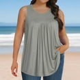 thumbnail image 2 of Bovxnpu Womens Plus Size Tops, Plus Size Tank Tops for Women Summer Sleeveless Crew Neck T-Shirts Tops Pleated Casual Tees Tunics Shirts XXXL, 2 of 6