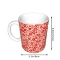 thumbnail image 2 of Yiaed Red Pretty Flowers Print Ceramics Coffee,Large Handle Design,Extra Large Tea and Coffee Cup for Office and Home Mugs, 2 of 6