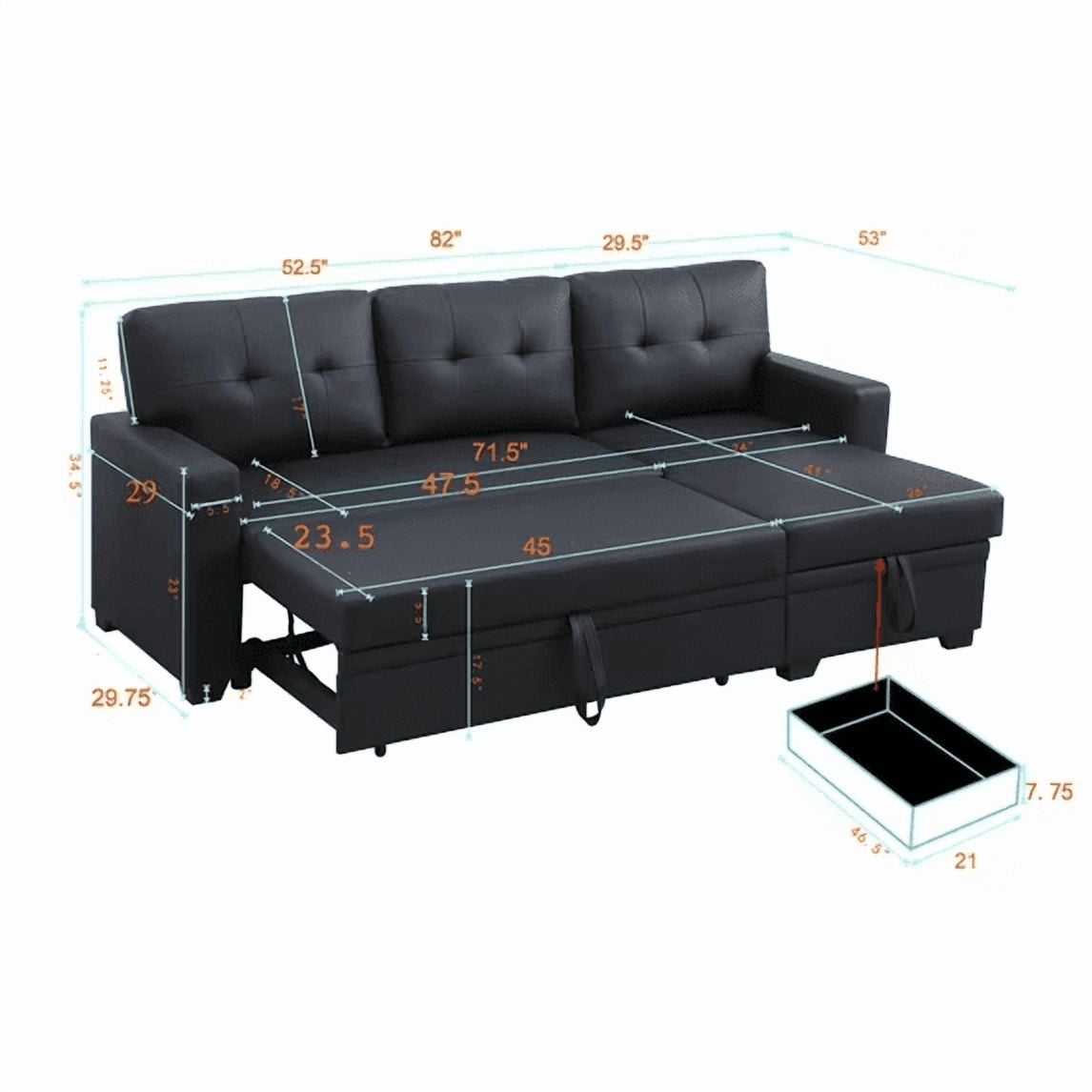 BSHTI Green Linen Sectional Pull Out Sleeper Sofa Bed with Storage Chaise for Living Room, L-Shaped Couch with Ottoman, 3-Seat Sleeper Sofa Modern Style Wood Frame Sofa Couch