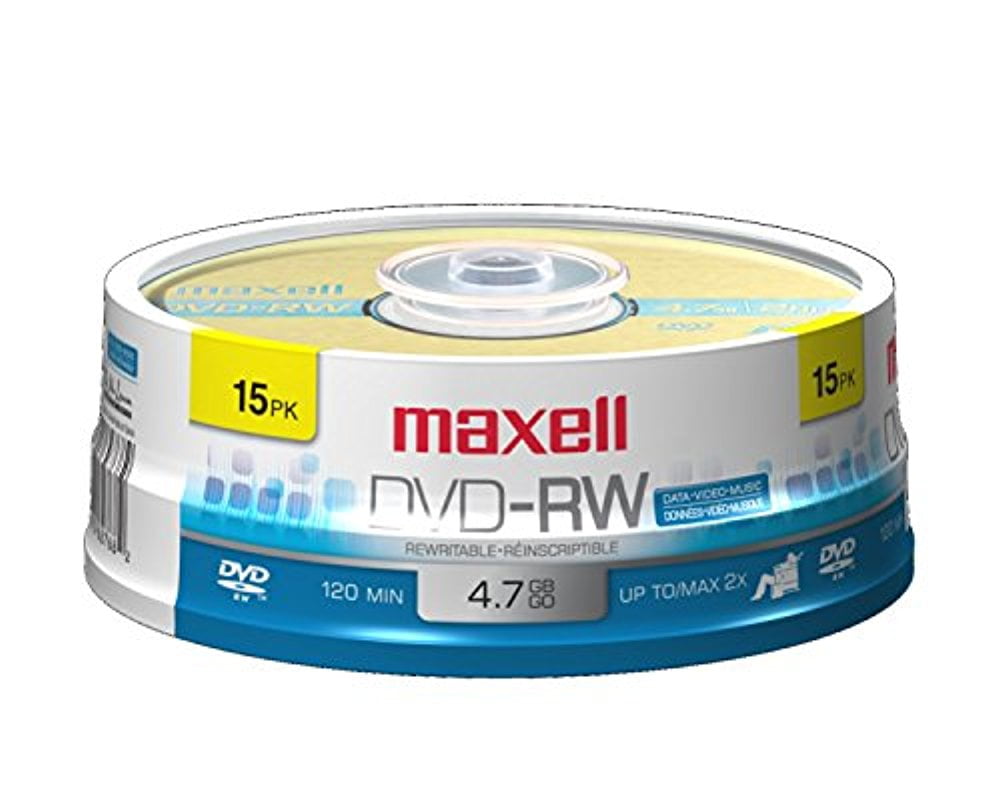 Maxell 635117 4.7 GB Rewritable DVDRW Spindle 15 Pack