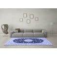 thumbnail image 3 of Ahgly Company Indoor Square Medallion Blue Traditional Area Rugs, 4' Square, 3 of 4