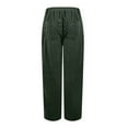 thumbnail image 7 of Difdany Corduroy Pants Women Casual Winter Straight Leg Elastic Waist Pants with Pockets Dark Green L, 7 of 7