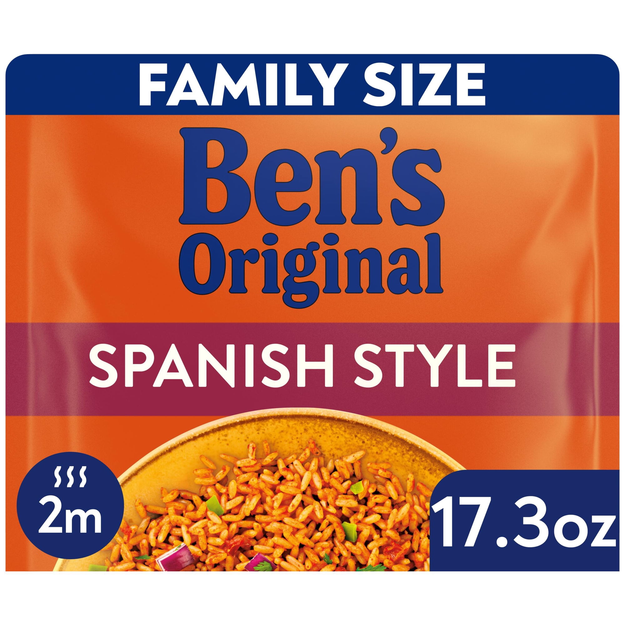 Ben's Original Flavored Ready Rice, Spanish Style, with Tomatoes, Peppers, Herbs and Spices, Family Size, 17.3 oz, Shelf-Stable
