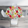 thumbnail image 4 of Floral Round Table Cloth Cute Watercolor Different Wild Meadow Multi Flowers Elastic Edged Table Cover Fade and Stain Resistant Table Cloths Easy to Clean Fits Tables 40-44" Diameter, 4 of 4