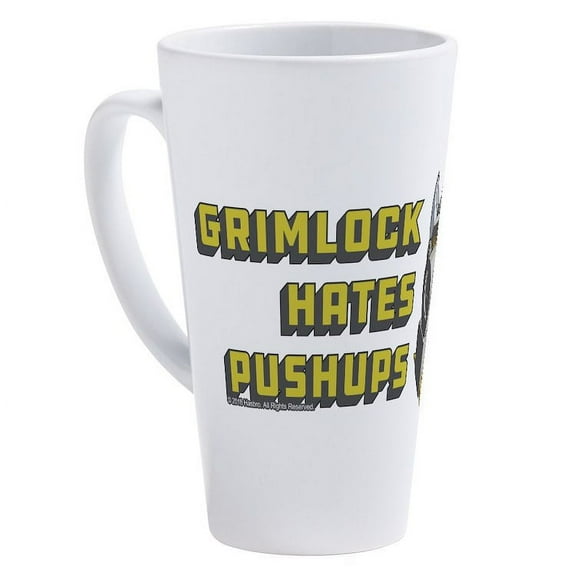CafePress - Transformers Grimlock Hates Pushup - 17 Oz White Ceramic Latte Mug