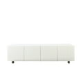 thumbnail image 4 of Modern White Particle Board MDF TV Stand Entertainment Center with Storage and 2 Drawers for 65 Inch TVs, 4 of 12