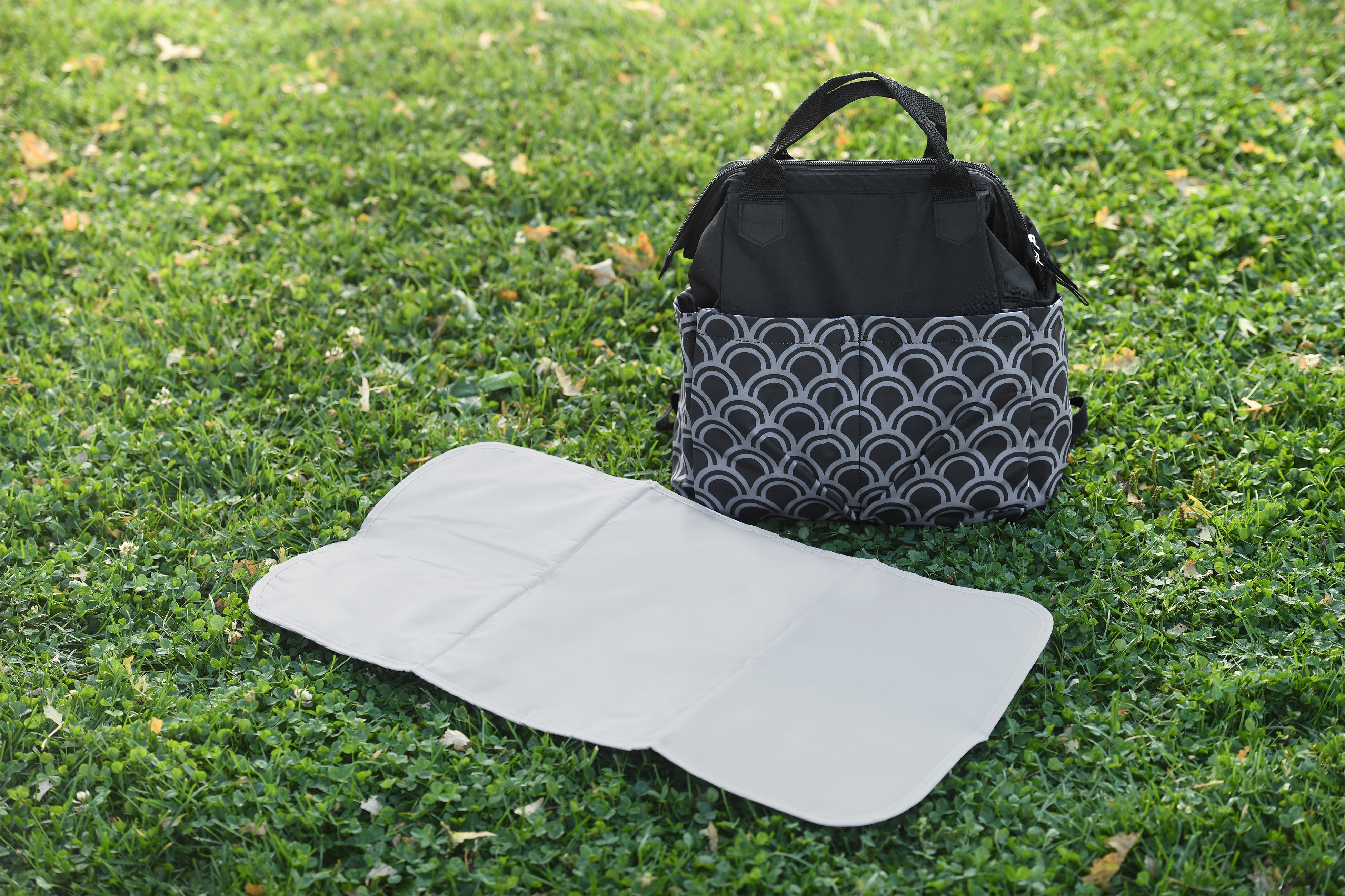 On the Goldbug Black Framed Diaper Bag