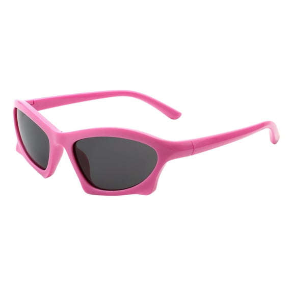 Unisex Sports Sunglasses Geometric Oval Wrap Around Lightweight UV 400 Pink
