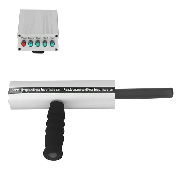 Silver Aluminum Handheld Rechargeable Metal Detector with 14m Depth & 800m Range - Detects Gold, Silver, Copper, Gems - 100-240V EU Plug, 1600mAh/1200mAh NiMH Batteries, Advanced Remote Search &