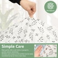 thumbnail image 5 of Tcwhniev Indoor Outdoor Round Fitted Vinyl Tablecloth, Flannel Backing, Elastic Edge, Waterproof Wipeable PVC Table Cover, Small Leaf Pattern, for Table of 43-55’’ Diameter, 5 of 9