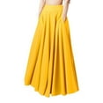 thumbnail image 2 of sunsanly Maxi Skirt Two Pockets High-Waist Elastic Waist Pleated Large Hem Clothing Matching Oversized Women A-Line Solid Skirt Summer Clothes, 2 of 8