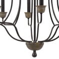 thumbnail image 4 of 60 X 8 Watt Metal Chandelier with Tubular Frame, Textured Bronze- Saltoro Sherpi, 4 of 5
