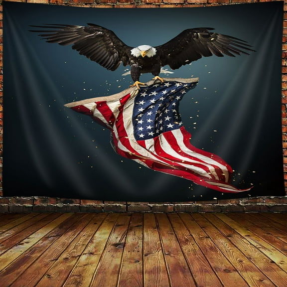 4th of July Tapestry, Patriotic Independence Day American Flag Tapestry Wall Hanging, Retro Stars and Stripes USA Flag Wall Tapestry, Fourth of July Tapestries College Dorm Home Decor (60X40)