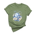 thumbnail image 2 of UPPADA Femmes Easter Oeufs Imprimé T-Shirts Heureux Easter Graphique Bunny Lapin Mignon T-Shirts Manches Courtes Décontracté Col Rond T-Shirts Été Basique Coupe Régulière Chemises Vert,TG, 2 of 5