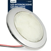 Five Oceans Marine LED Interior Dome Light, 3 3/4 Inch Boat Ceiling LED Lights, Slim Round High Power Downlight, Daylight White LED, 12V, Surface Mount for Boat Truck RV Trailer Home - FO2631