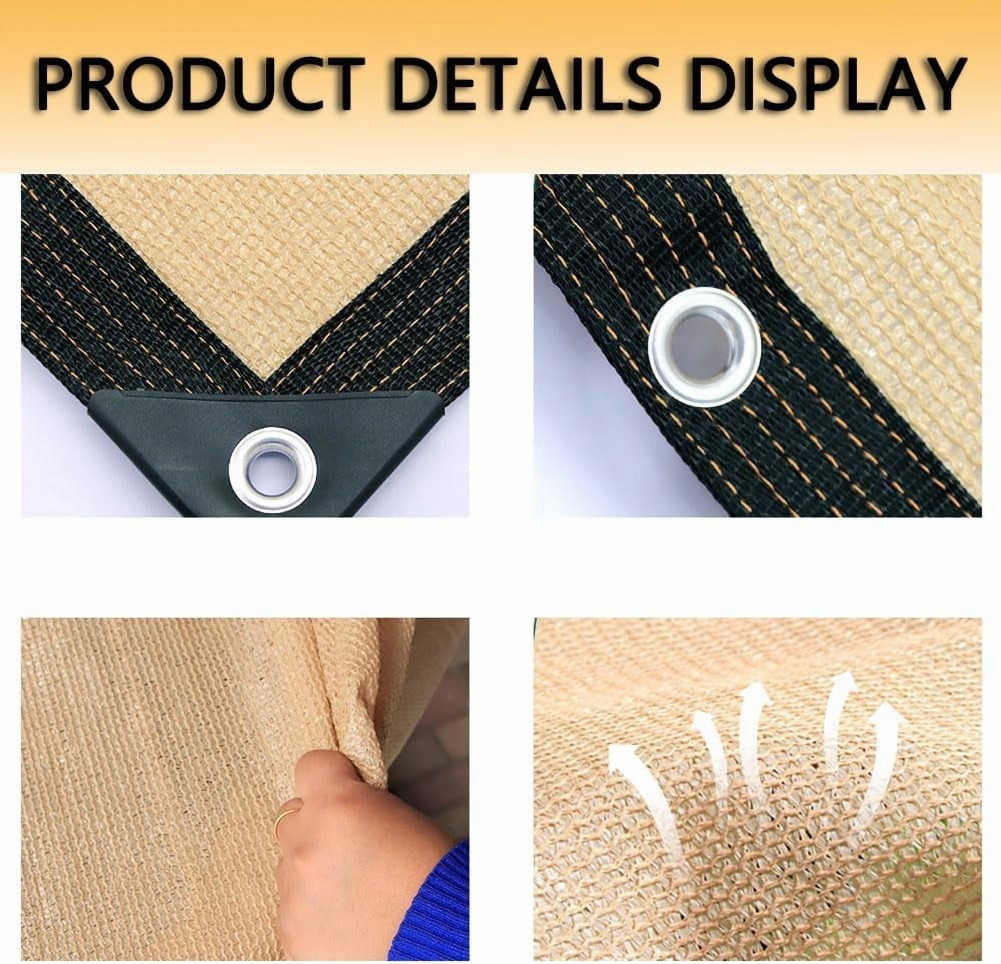 Manss Shade Cloth for Garden Plants Outdoor 10x20 ft, 85% Beige Shade Screen Fabric for Pergola/Pool, Sunshade Privacy Canopy of Backyard/Balcony/Deck, Heat Resistant Mesh Sun Cover