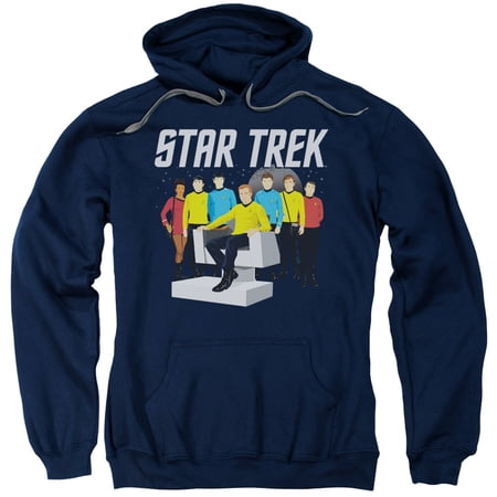 Star Trek Vector Crew Adult Pullover Hoodie Sweatshirt Navy