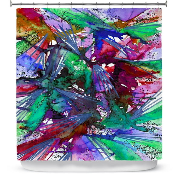 Shower Curtains 70" x 84" from DiaNoche Designs by Julia Di Sano - Birds Of Prey Rainbow B