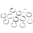 thumbnail image 1 of 12 Pcs Bague d'Orteil Ajustable Sculptée Rétro Simple Mode Bijoux pour Femmes (Argent), 1 of 6