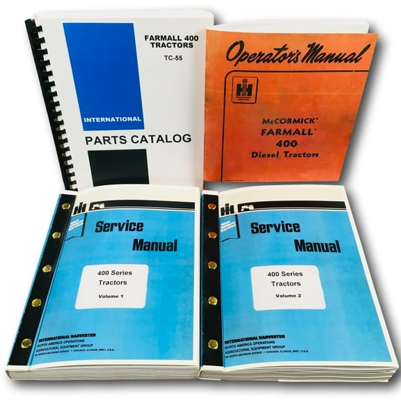 International Farmall 400 Gas Diesel Tractor Service Parts Operators Manual Ih
