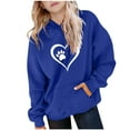 thumbnail image 2 of ATOGUTA Big Girl Sweatshirts Long Sleeve Pullover Top Hoodie Kids Fall Winter Sweatshirts Size 5T-15, Blue, 2 of 6