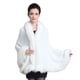 thumbnail image 1 of Guardurnaity Poncho con ribete de piel sintética de algodón Manténgase cómodo y a la moda durante todo el invierno Poncho largo para mujer con Prendas para la parte del cuerpo blanco, 1 of 6