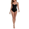thumbnail image 2 of INSPIRE CHIC Women's Steel Boning Underwired Padded Plunge Bodysuits Hip Lifter Tummy Control Crotch Hooks Closure Jumpsuits S Black, 2 of 5