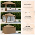 thumbnail image 5 of Vitarpatio 10'x10' Outdoor Patio Gazebo with Double Roof, Mosquito Netting & Privacy Curtains, Outdoor Gazebo Tent Metal Frame Heavy Duty Backyard Canopy Shelter, Brown, 5 of 11