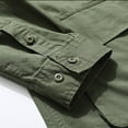 thumbnail image 5 of SwiftWear Men's Solid Color Tactical Cargo Shirts Long Sleeve Lapel Button Down Shirt Outdoor Casual Tops Multi Pockets Army Green XXXXXL, 5 of 5