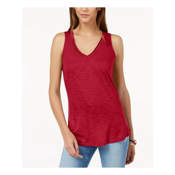 I-N-C Womens Space Dye V-Neck Tank Top