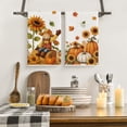 thumbnail image 4 of Sm:)e Scarecrow Maple Leaves Sunflower Pumpkins Fall Kitchen Dish Towels Set of 2, Soft & Absorbent Washcloth 18x26 Inch, 4 of 6