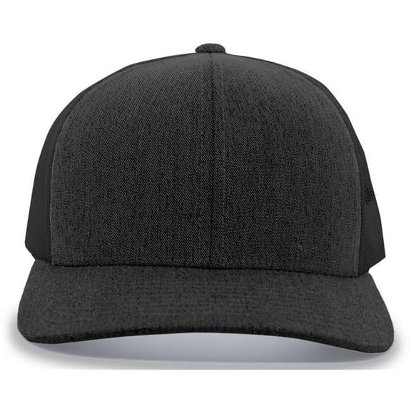 Heather Trucker Snapback Cap, Black Heather & Black - One Size