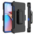 thumbnail image 2 of For Motorola Edge Plus 2023 Case, Heavy Duty Rugged Deferder Case with [Belt Clip Holster], Shockproof Full Body Protection Kickstand Cover, Black+Blue, 2 of 7
