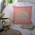 thumbnail image 3 of Carolines Treasures BB7959PW1414 Fluffy Angora Rabbit Pink Check Fabric Decorative Pillow, 14 x 14 in., 3 of 4