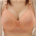 thumbnail image 3 of Bigersell Bras for Women No Underwire Ladies V-Neck Lace Bras Full-Coverage Wireless Bras Womens Comfort Strap Push up Bras Padded Bralettes Y-1-Rose Gold 52, 3 of 7