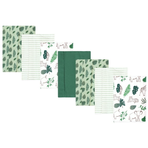 Hudson Baby Flannel Burp Cloth 7pk, Jungle, One Size