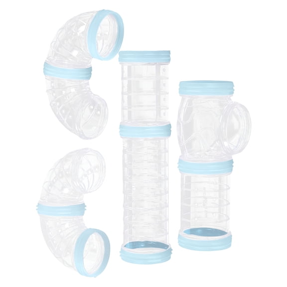 BESTSKY 8 Pieces Hamster Tubes Set Connected Tunnels External Pipes for Cage Accessories Blue