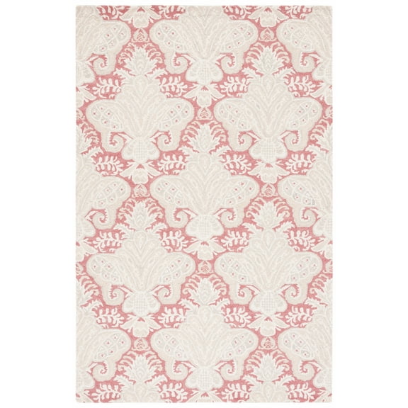 SAFAVIEH Micro-Loop Deziree Floral Area Rug, Pink/Beige, 5' x 8'