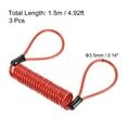 thumbnail image 2 of Uxcell Security Cable Coated Spring Rope with Loop 0.14 inch x 4.92ft (Dia.*L) Red 3 Pack, 2 of 5