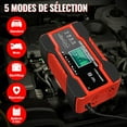 thumbnail image 2 of Car Battery Charger 10A 12V/24V Intelligent Auto Motorcycle Charger with Touch LCD Screen and 5 Auto Repair Modes Red, 2 of 5