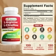 thumbnail image 2 of 2 Pack Best Naturals L-Arginine L-Citrulline Complex 1000 mg 120 Tablets, 2 of 7