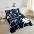 thumbnail image 4 of Erosebridal Baseball Comforter Set Queen Size Baseball Games Bedding Set Navy Blue Comforter Sports Theme Quilt Set, 4 of 7