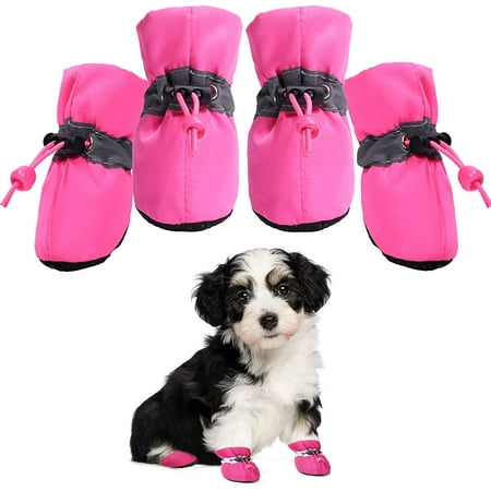 Dog Shoes for Small Medium Dogs and Puppy Paw Protectors Booties Dog Shoes for Hot Pavement Boots Anti-Slip Pink-7