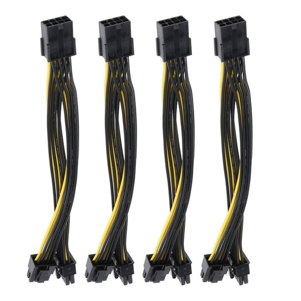 4Pcs 8 Pin PCI Express to Dual PCIE 6+2 Pin PCIE Power Cable 18AWG for GPU Power Supply