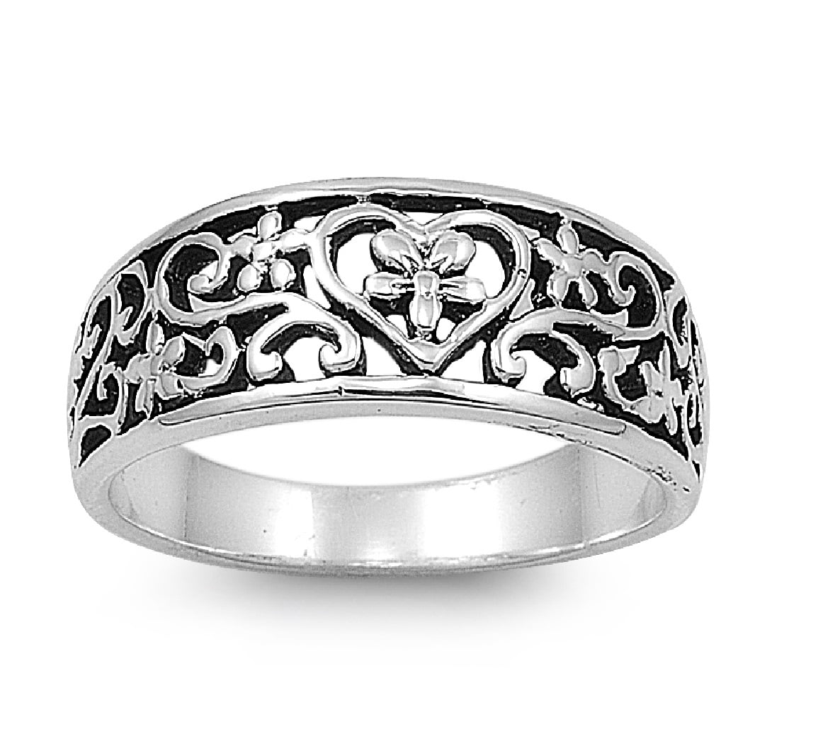 Filigree 925 Sterling Silver Ring Mothers Day Plain Fine Artisan Jewelry Gifts