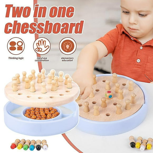 2 In 1 Wooden Memory Match Stick Chess Game And Single Noble Chess Funny Board Game Gifts