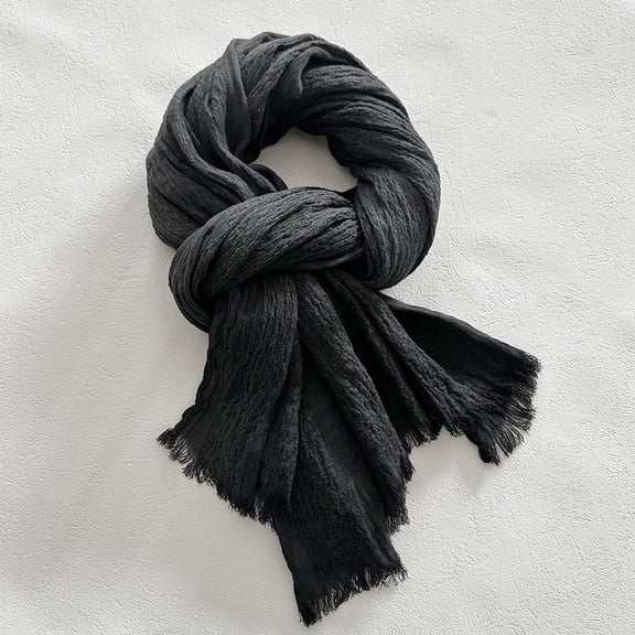 Autumn Winter Cotton Linen Men Scarf Soft Warm Neckerchief Short Tassel Scarves Casual Male Accessories Bufandas Shawls