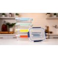 thumbnail image 3 of 5-Pack 36 oz Sculpted Glass Food Storage Containers with Lids - Borosilicate Glass Meal Prep Container - Airtight, Leak-Proof Food Prep Containers, Microwave, Freezer, Oven Safe & BPA Free, 3 of 5