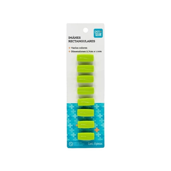 Imánes Pen + Gear rectangulares 8 piezas Varios colores