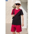 thumbnail image 6 of Arshiner Toddler Boy Summer Clothes Outfits Kids Colorblock Short Sleeve T-shirt Shorts Set, 6 of 7